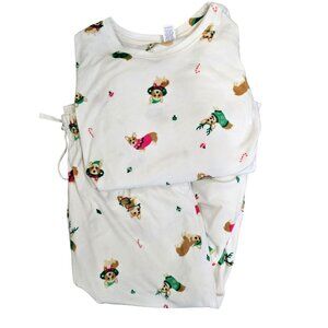 Sleep Chic Womens Petite size PS Holiday Puppy corgi  Print Pajama Set super sof